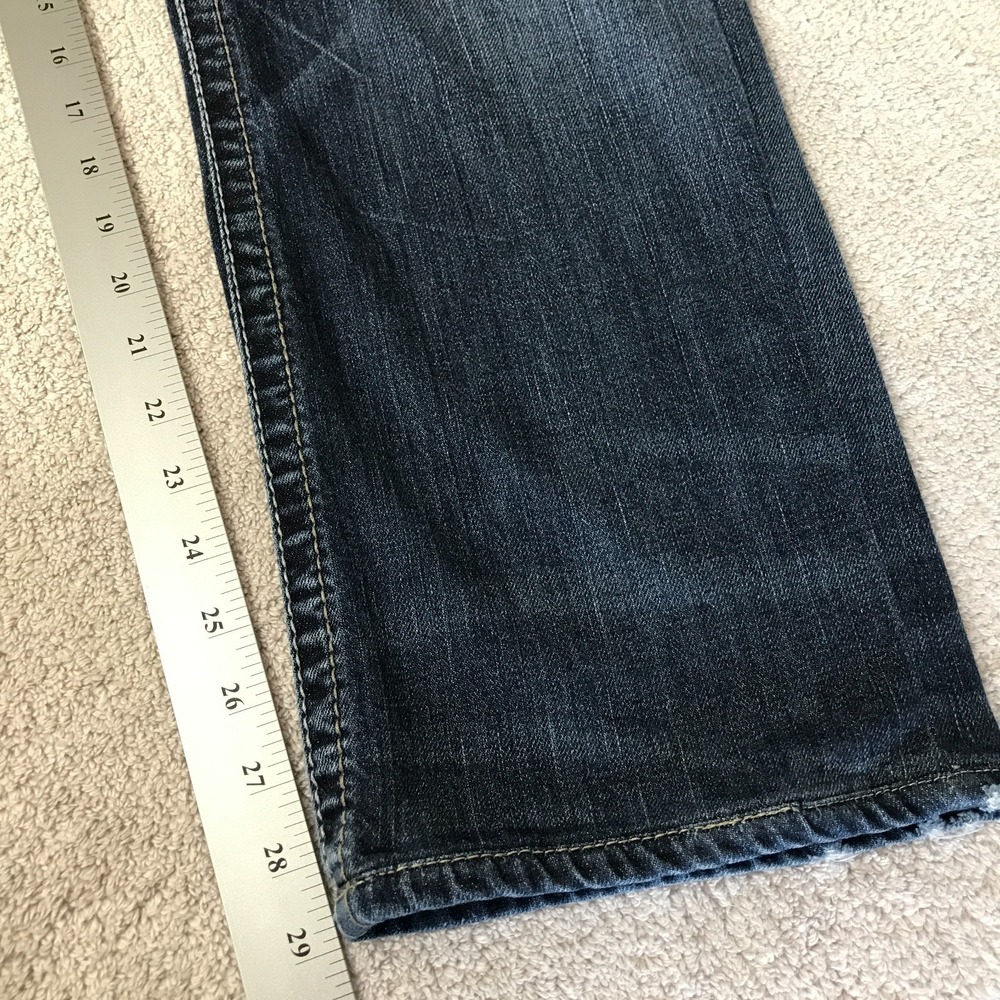 Silver Jeans Mens 42x32 (42x29) Zac Relaxed Straight Leg Stretch Blue Dark Denim - Picture 15 of 16